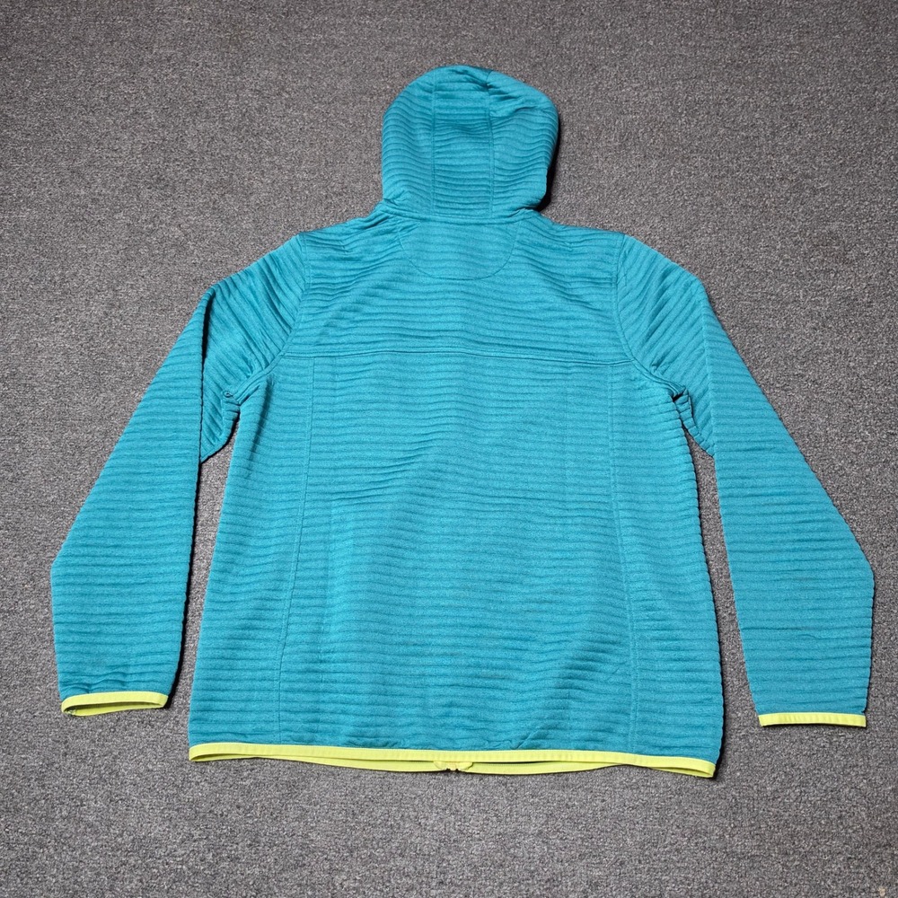LL Bean Airlight Hoodie Teal Blue Womens Large Regular Ribbed Full Zip 507507 - Picture 6 of 6